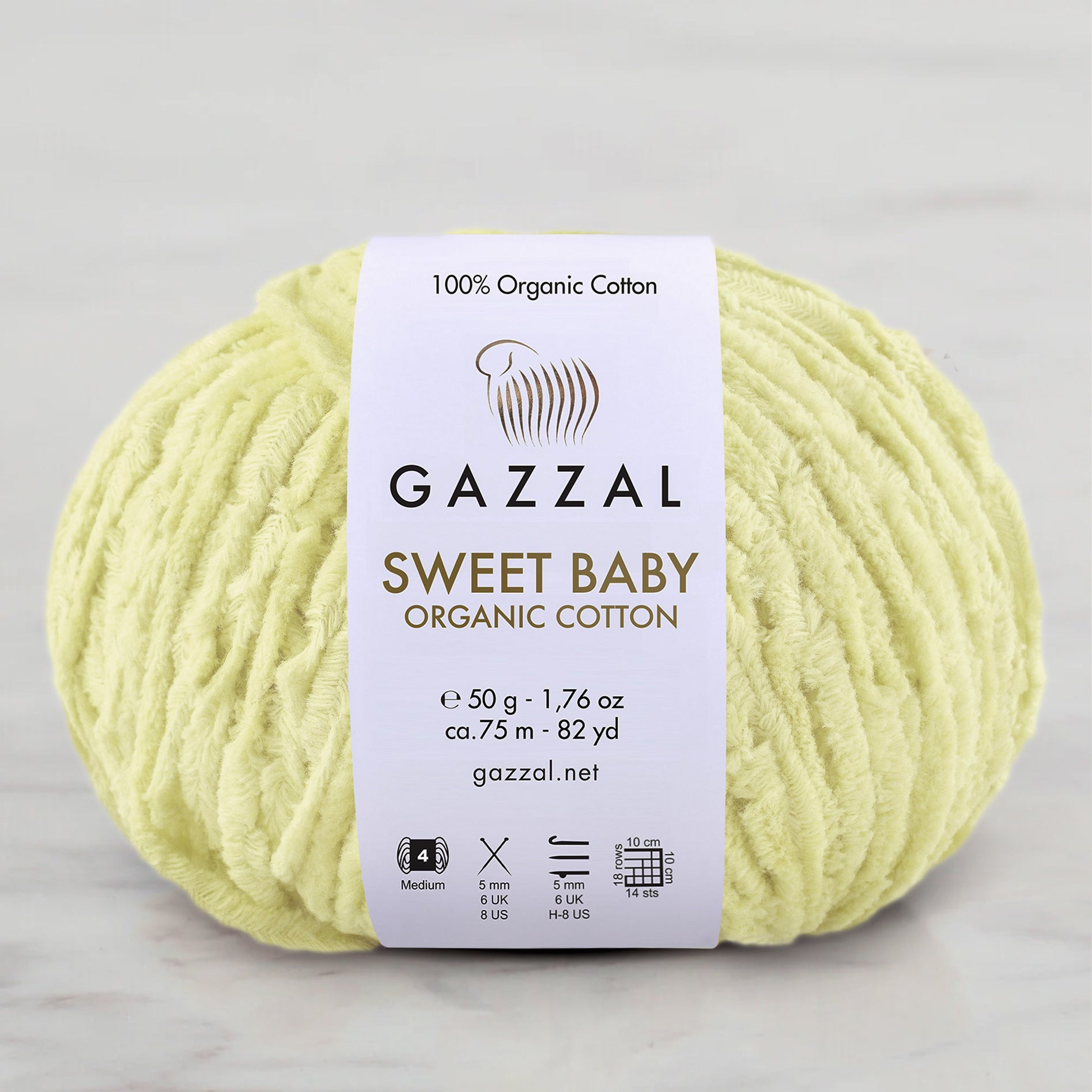 Gazzal Sweet Baby Organic Cotton Sarı El Örgü İpi – 2609